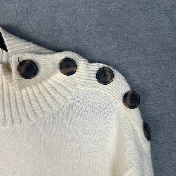 Anthropologie Sweater Womens Extra Small Cream Tunic Neutral Preppy Career Comfy - Picture 4 of 13